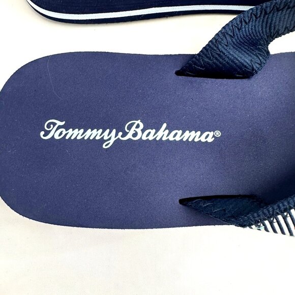 Tommy Bahama Womens Miramar Flip Flops Size 9 US Navy Blue Sailboat & Heart - Picture 4 of 8